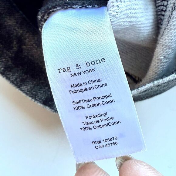 Rag + Bone Miramar Sofie High Waist Cotton Sweatpants Flaire “Jeans”/Washed Blac - Picture 15 of 16